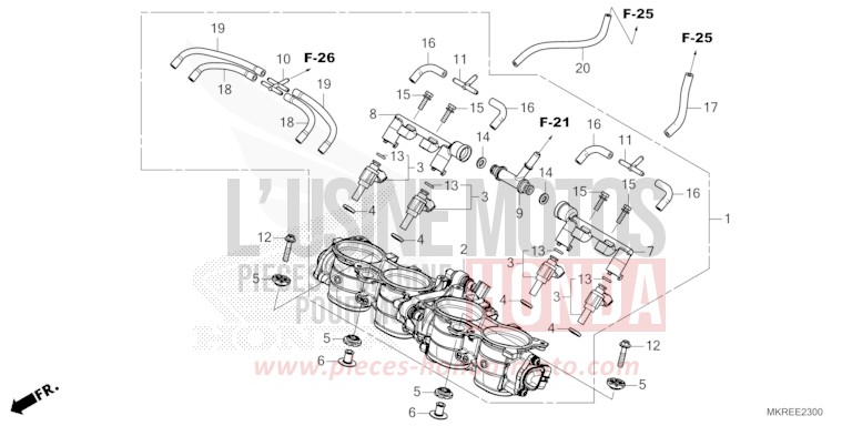 THROTTLE BODY for CBR1000SP GRAND PRIX RED (R380) from 2024