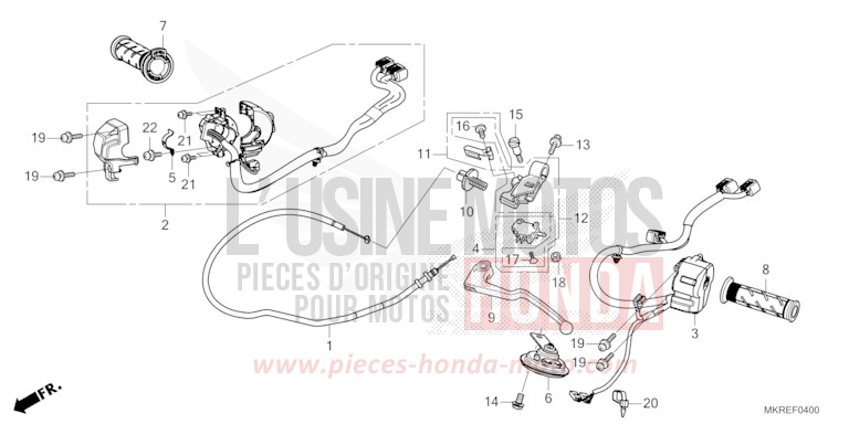 HANDLE LEVER/SWITCH/CABLE for CBR1000SP GRAND PRIX RED (R380) from 2024