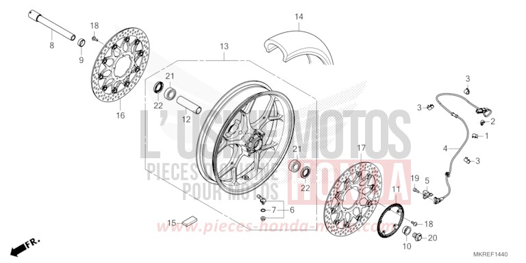 FRONT WHEEL for CBR1000SP GRAND PRIX RED (R380) from 2024