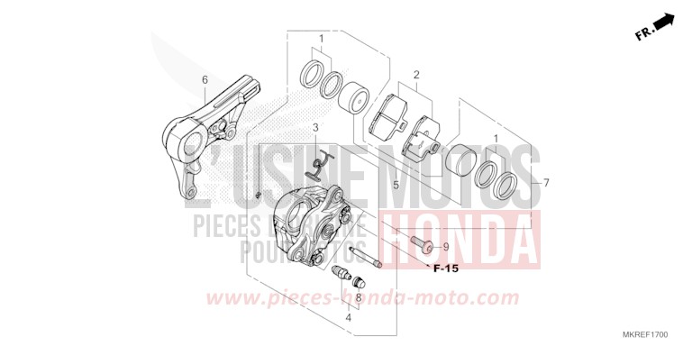 REAR BRAKE CALIPER for CBR1000SP GRAND PRIX RED (R380) from 2024