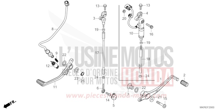 PEDAL for CBR1000SP GRAND PRIX RED (R380) from 2024