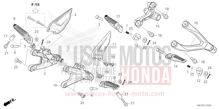 PEDANA per CBR1000SP GRAND PRIX RED (R380) del 2024
