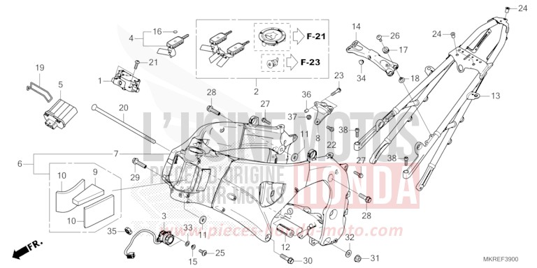 FRAME BODY for CBR1000SP GRAND PRIX RED (R380) from 2024