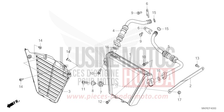 OIL COOLER for CBR1000SP GRAND PRIX RED (R380) from 2024