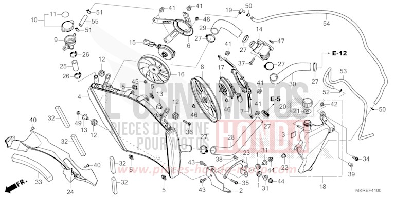 RADIATOR for CBR1000SP GRAND PRIX RED (R380) from 2024