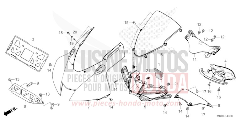 UPPER COWL for CBR1000SP GRAND PRIX RED (R380) from 2024