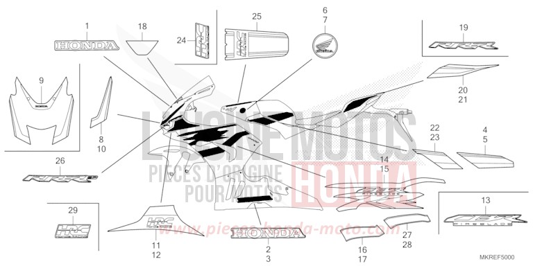 MARK/STRIPE for CBR1000SP GRAND PRIX RED (R380) from 2024