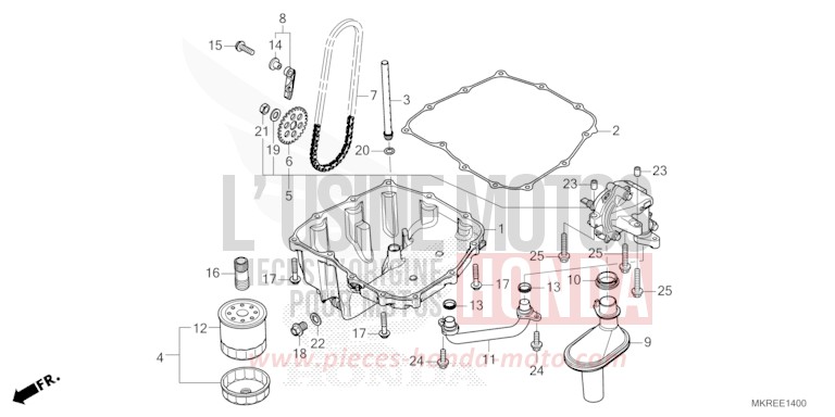 OIL PAN/OIL PUMP for CBR1000SP MAT PEARL MORION BLACK (NHC33) from 2024