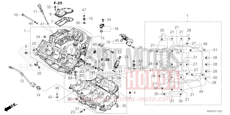 CRANKCASE for CBR1000SP MAT PEARL MORION BLACK (NHC33) from 2024
