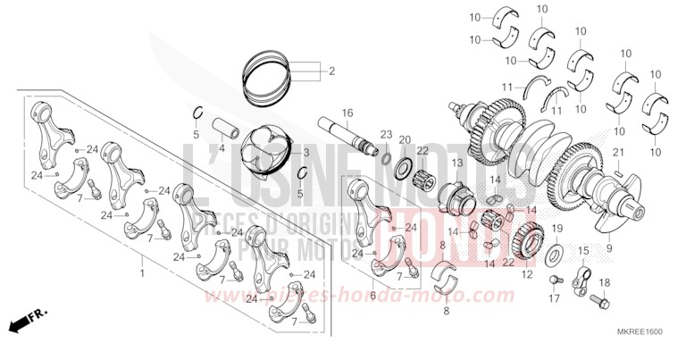CRANKSHAFT/PISTON for CBR1000SP MAT PEARL MORION BLACK (NHC33) from 2024