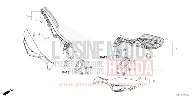 MIRROR for CBR1000SP MAT PEARL MORION BLACK (NHC33) from 2024