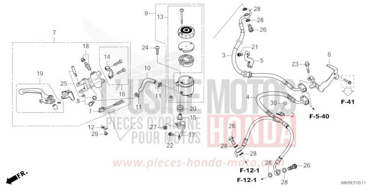 FRONT BRAKE MASTER CYLINDER (CBR1000SP) for CBR1000SP MAT PEARL MORION BLACK (NHC33) from 2024