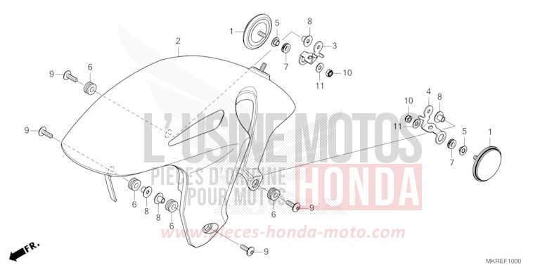 FRONT FENDER for CBR1000SP MAT PEARL MORION BLACK (NHC33) from 2024