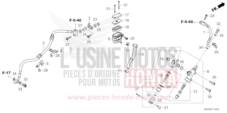 REAR BRAKE MASTER CYLINDER for CBR1000SP MAT PEARL MORION BLACK (NHC33) from 2024