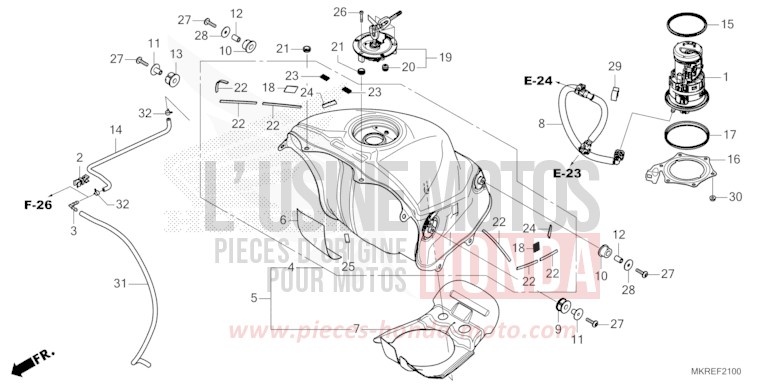 FUEL TANK/FUEL PUMP for CBR1000SP MAT PEARL MORION BLACK (NHC33) from 2024