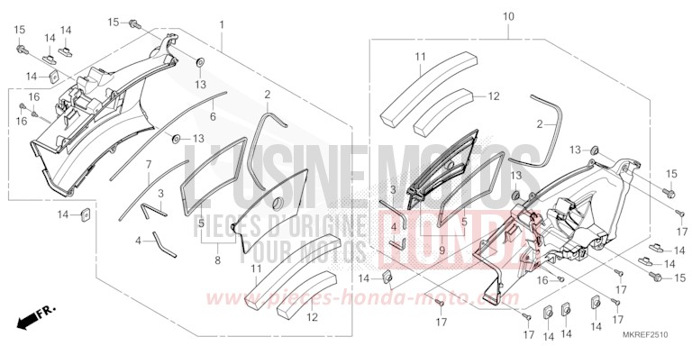 AIR INTAKE DUCT for CBR1000SP MAT PEARL MORION BLACK (NHC33) from 2024