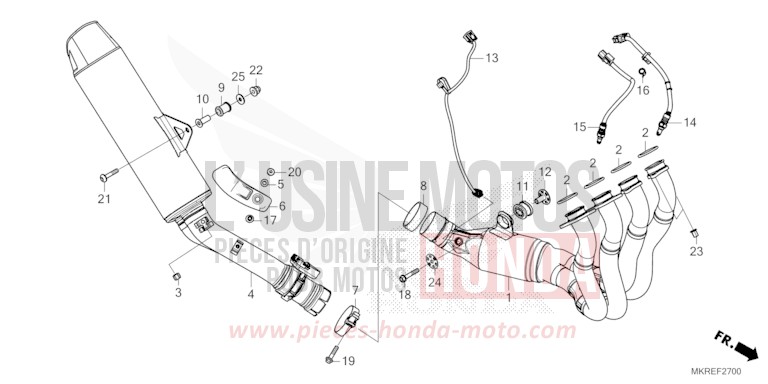 EXHAUST MUFFLER for CBR1000SP MAT PEARL MORION BLACK (NHC33) from 2024