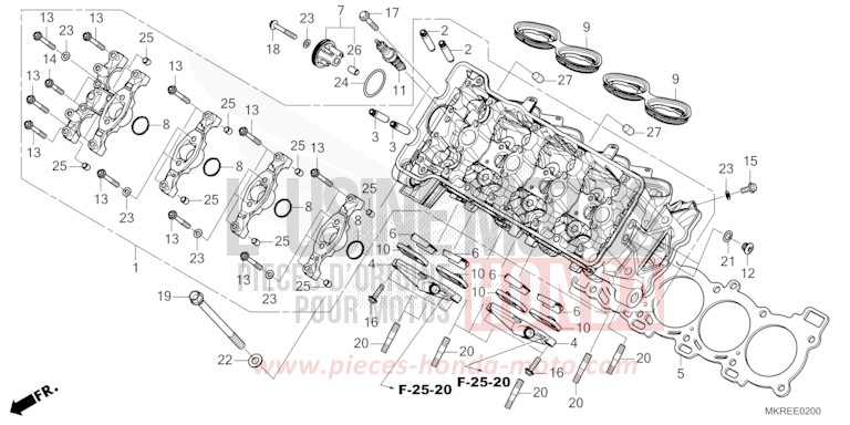 CYLINDER HEAD for CBR1000ST GRAND PRIX RED (R380) from 2024