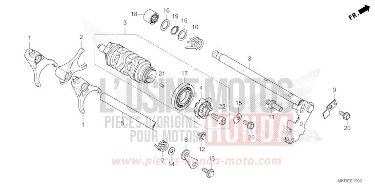 GEARSHIFT DRUM for CBR1000ST GRAND PRIX RED (R380) from 2024