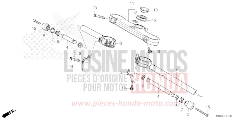 HANDLE PIPE/TOP BRIDGE for CBR1000ST GRAND PRIX RED (R380) from 2024