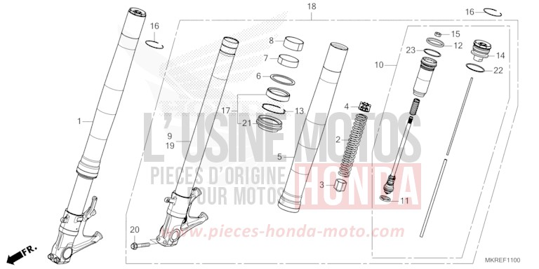 FRONT FORK (CBR1000ST) for CBR1000ST GRAND PRIX RED (R380) from 2024