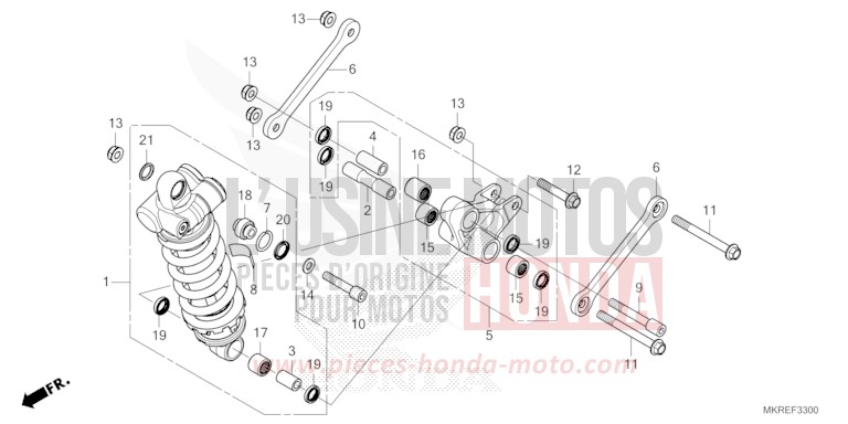 REAR CUSHION (CBR1000ST) for CBR1000ST GRAND PRIX RED (R380) from 2024