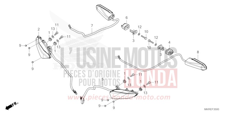WINKER for CBR1000ST GRAND PRIX RED (R380) from 2024