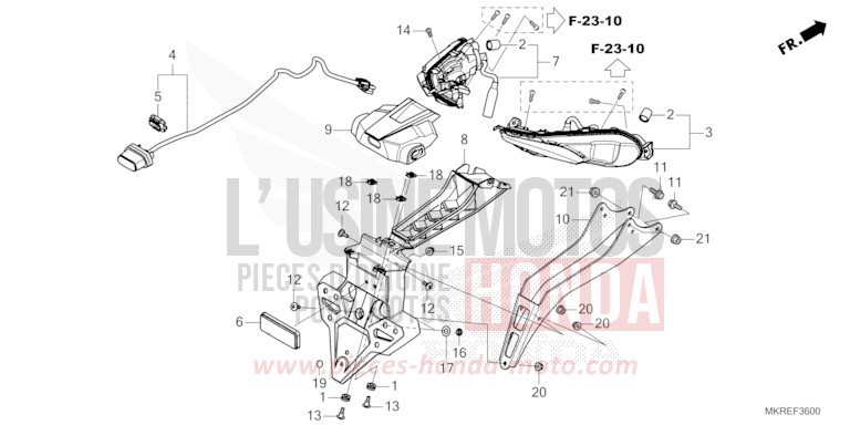 TAILLIGHT for CBR1000ST GRAND PRIX RED (R380) from 2024