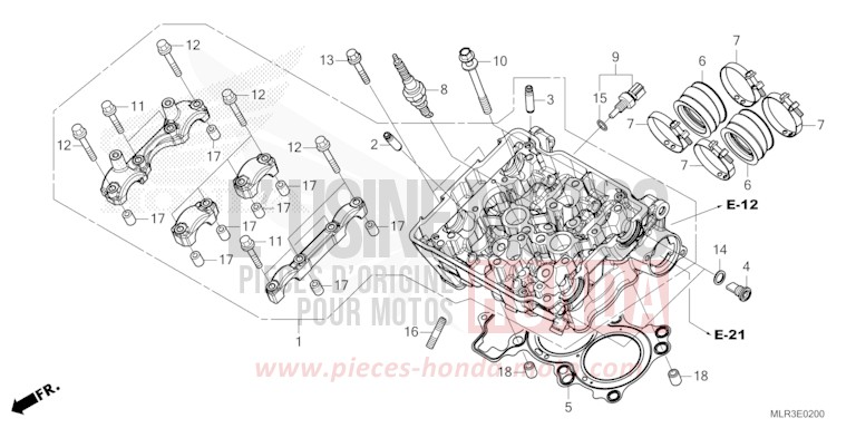 CYLINDER HEAD for CBR500R GRAND PRIX RED (R380) from 2024