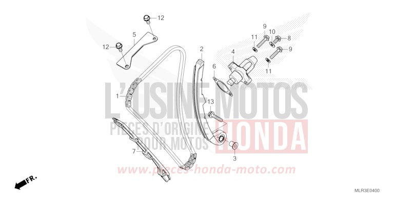 CAM CHAIN/TENSIONER for CBR500R GRAND PRIX RED (R380) from 2024