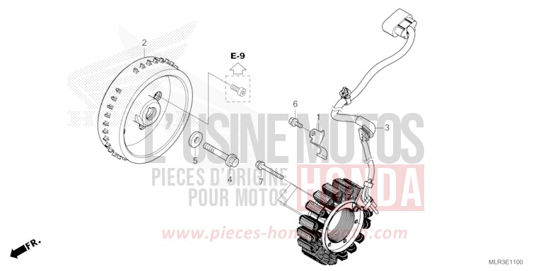 GENERATORE per CBR500R GRAND PRIX RED (R380) del 2024