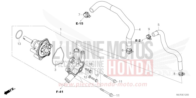 POMPA ACQUA per CBR500R GRAND PRIX RED (R380) del 2024