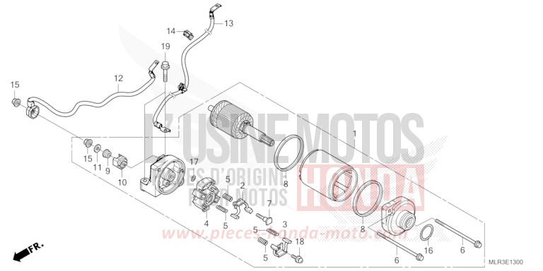STARTER MOTOR for CBR500R GRAND PRIX RED (R380) from 2024