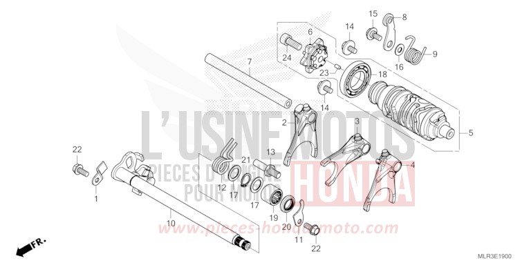 GEARSHIFT DRUM for CBR500R GRAND PRIX RED (R380) from 2024