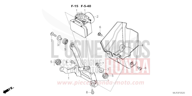ABS MODULATOR for CBR500R GRAND PRIX RED (R380) from 2024