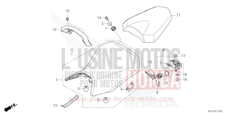 SEAT for CBR500R GRAND PRIX RED (R380) from 2024