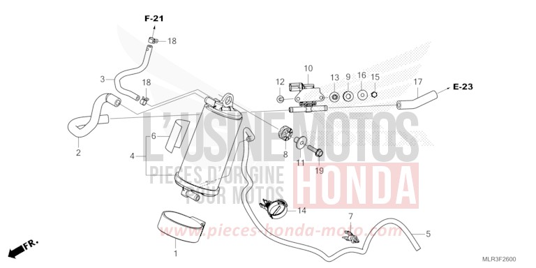 CANISTER for CBR500R GRAND PRIX RED (R380) from 2024