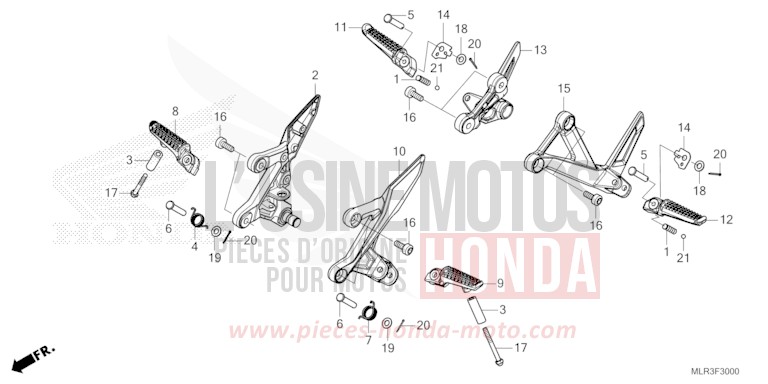 PEDANA per CBR500R GRAND PRIX RED (R380) del 2024