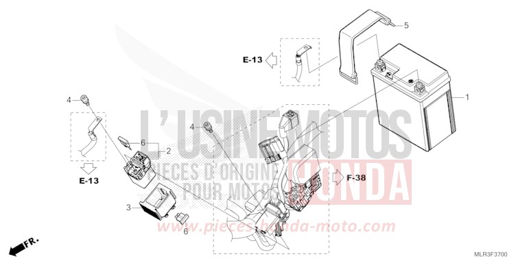 BATTERIA per CBR500R GRAND PRIX RED (R380) del 2024