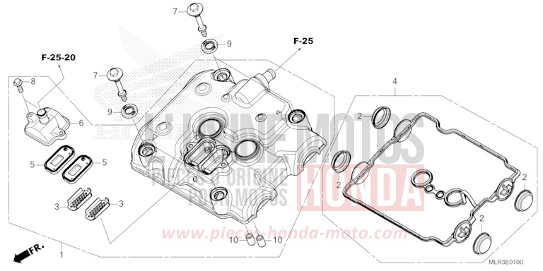 CYLINDER HEAD COVER for CBR500R MAT GUNPOWDER BLACK METALLIC (NH436) from 2024