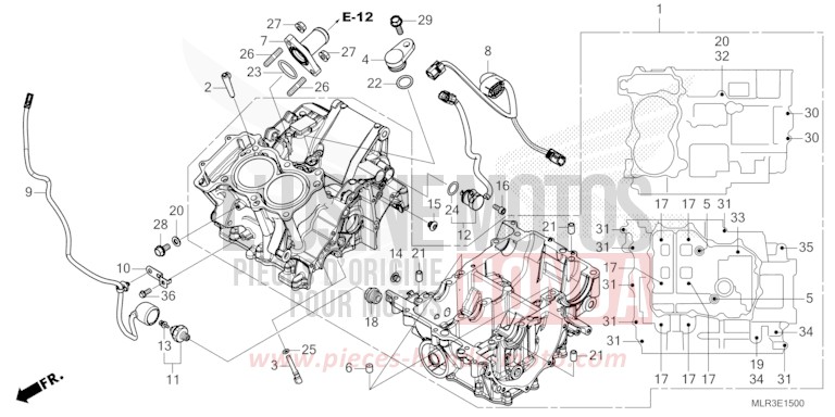 CRANKCASE for CBR500R MAT GUNPOWDER BLACK METALLIC (NH436) from 2024