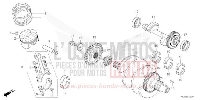 CRANKSHAFT/PISTON for CBR500R MAT GUNPOWDER BLACK METALLIC (NH436) from 2024