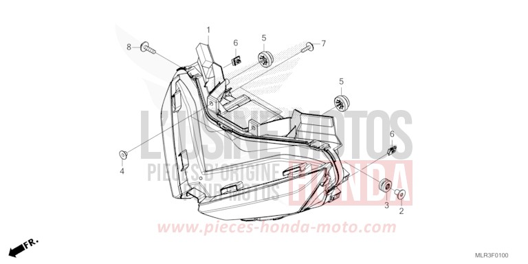HEADLIGHT for CBR500R MAT GUNPOWDER BLACK METALLIC (NH436) from 2024