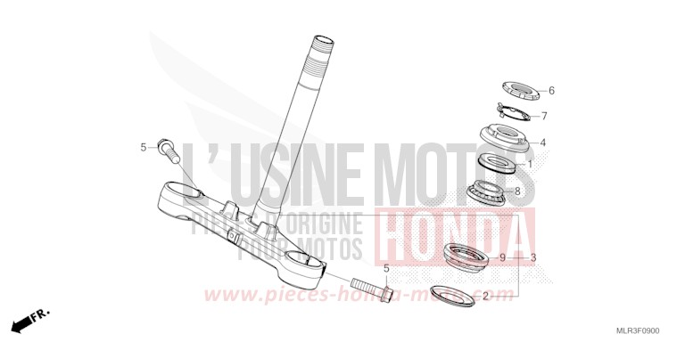 STEERING STEM for CBR500R MAT GUNPOWDER BLACK METALLIC (NH436) from 2024