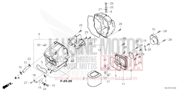 AIR CLEANER for CBR500R MAT GUNPOWDER BLACK METALLIC (NH436) from 2024
