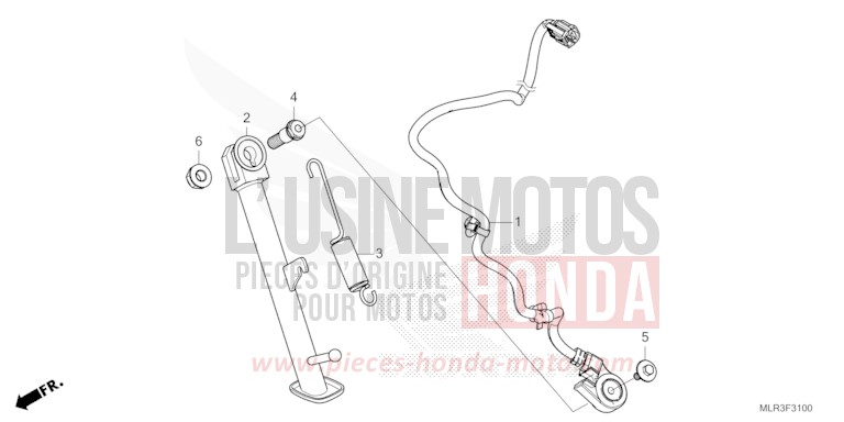 SIDE STAND for CBR500R MAT GUNPOWDER BLACK METALLIC (NH436) from 2024