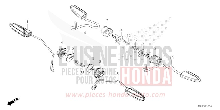 WINKER for CBR500R MAT GUNPOWDER BLACK METALLIC (NH436) from 2024