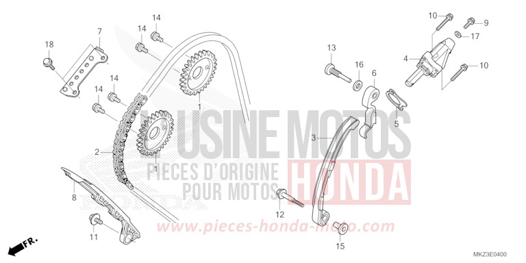 CAM CHAIN/TENSIONER for CBR600RR MAT BALLISTIC BLACK METALLIC (NHA86) from 2024
