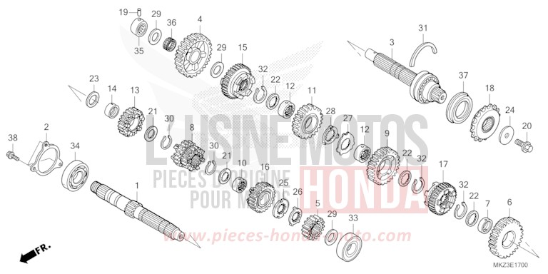 TRANSMISSION for CBR600RR MAT BALLISTIC BLACK METALLIC (NHA86) from 2024
