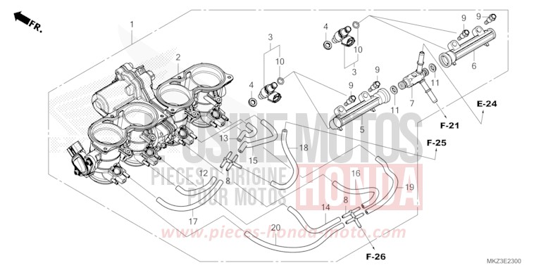 THROTTLE BODY for CBR600RR MAT BALLISTIC BLACK METALLIC (NHA86) from 2024